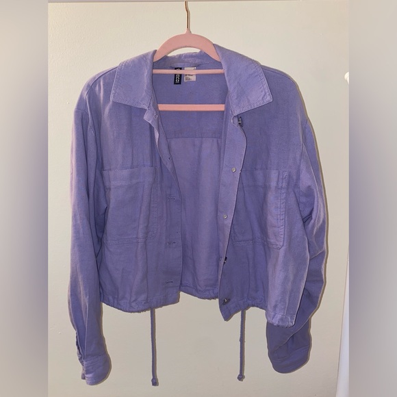 H&M Purple Drawstring Lightweight Jacket - Picture 2 of 7